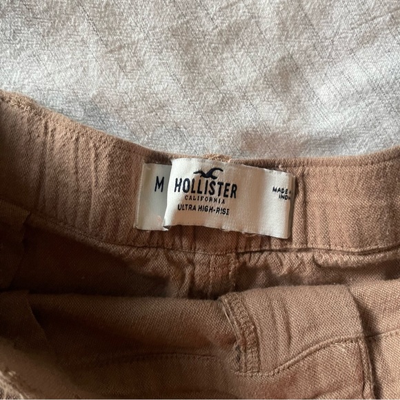 Hollister Ultra High Rise Linen Blend Women's Brown / Tan Shorts - Picture 5 of 6